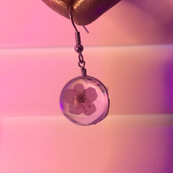 Pink Flower Earrings ! - Picture 2 of 4